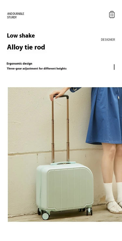 Khaki Compact 18-Inch Carry-On Suitcase | Lightweight ABS Hardside Spinner Luggage