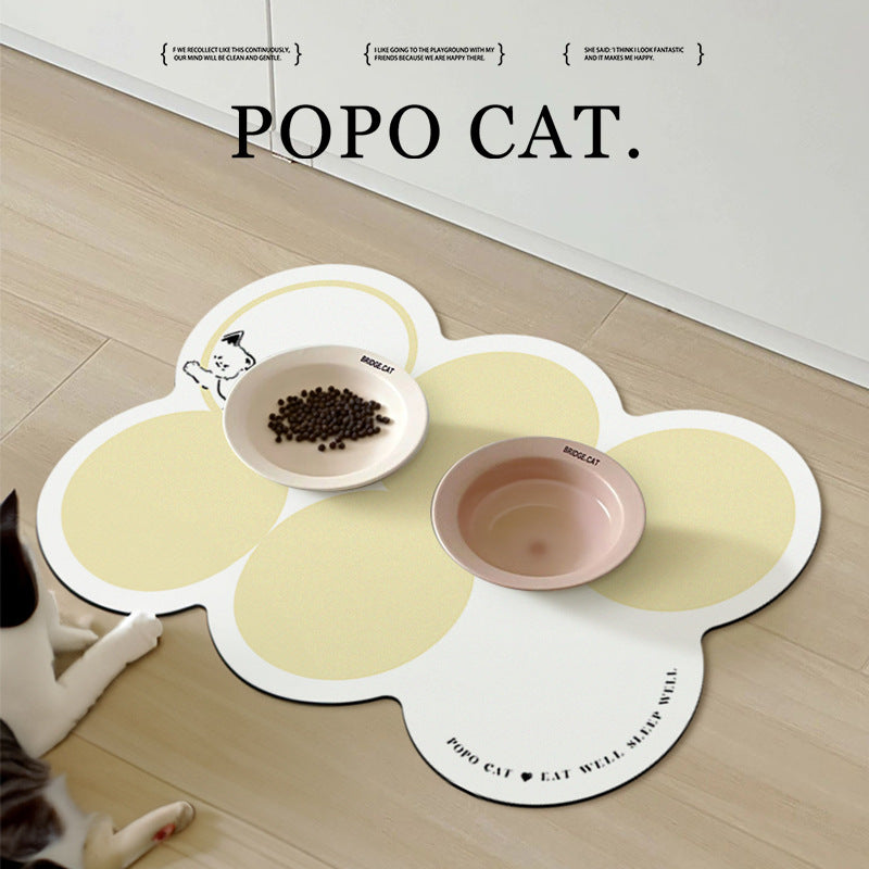Style 11 Colorful Emoticons Pattern Absorbent Diatomaceous Earth Pet Feeding Mat - Non-Slip & Quick Dry Placemat (50x80cm)