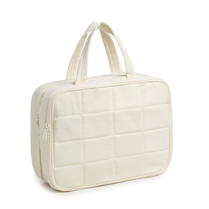 Size L Pink Quilted Hanging Toiletry Bag with Jewelry Organizer - Travel Cosmetic Case(31*12*23)