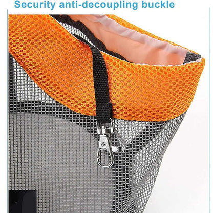 Red And Grey Lightweight Breathable Mesh Pet Carrier Handbag - Portable Travel Tote for Small Dogs & Cats up to 8kg