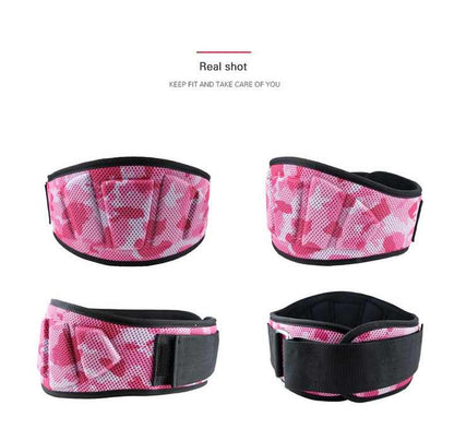 Size XS Pink Camouflage Camo Weightlifting Belt - EVA Nylon Gym Belt for Squats, Deadlifts & Lumbar Support