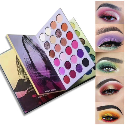 Blue Style 72-Color Eyeshadow Palette Book - Long-Lasting Matte, Shimmer & Wet Powder Makeup