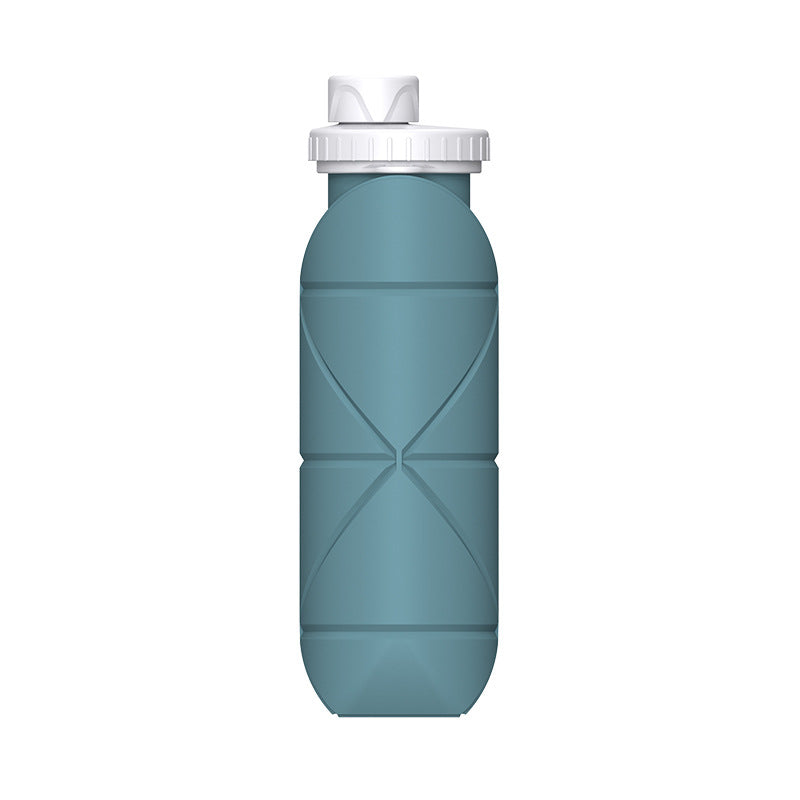 Eucalyptus Green Portable Silicone Collapsible Water Bottle - Foldable Sports Cup for Cycling and Outdoor Fitness