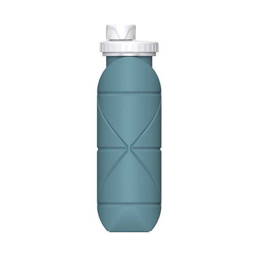 Eucalyptus Green Portable Silicone Collapsible Water Bottle - Foldable Sports Cup for Cycling and Outdoor Fitness