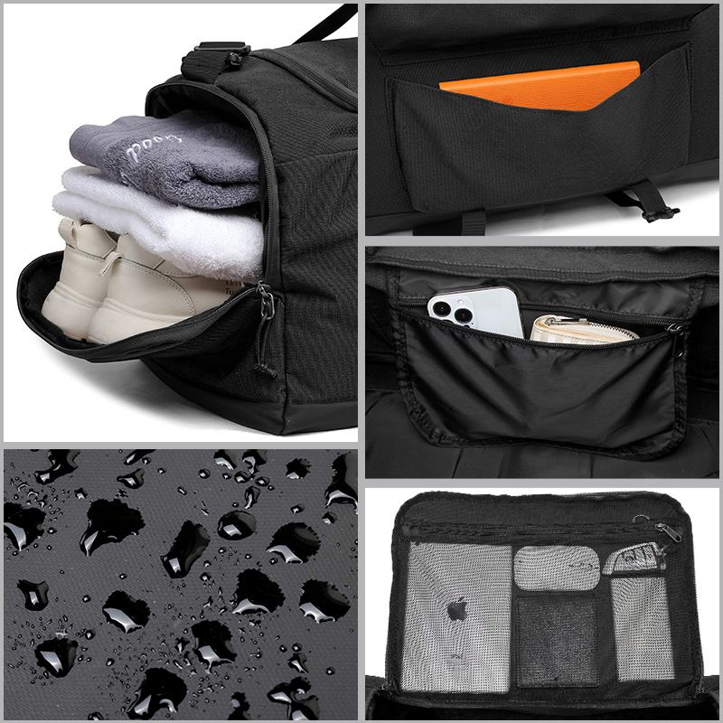 Yellow Dry Wet Separation Gym Bag - Yoga Fitness Travel Duffel - Shoe Compartment
