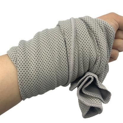 Grey 4-Piece Portable Cooling Towel Set - Quick-Dry Ice-Cool Towel for Sports, Travel, and Heat Relief