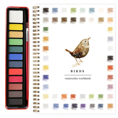 Bird 2-Pack Watercolor Painting Set - Premium Bird-Themed Coloring Books with Watercolor Paints (22.86Ã—16.51cm) - Artist-Grade Workbook Kit