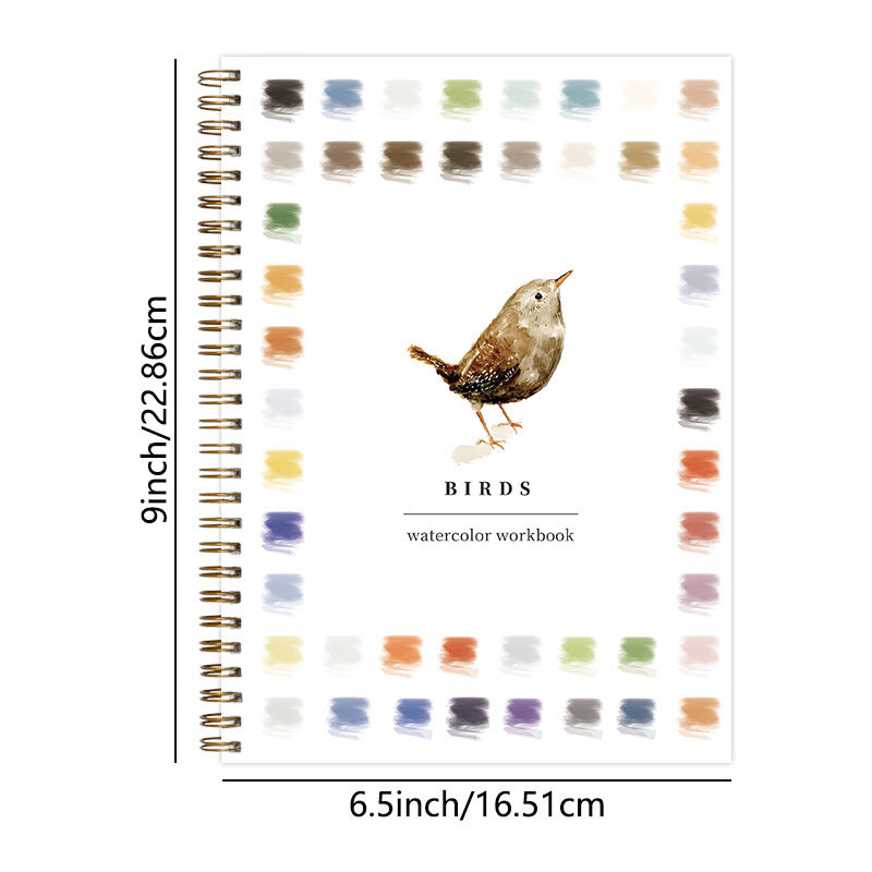 Bird 2-Pack Watercolor Painting Set - Premium Bird-Themed Coloring Books with Watercolor Paints (22.86Ã—16.51cm) - Artist-Grade Workbook Kit