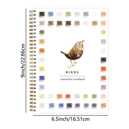 Bird 2-Pack Watercolor Painting Set - Premium Bird-Themed Coloring Books with Watercolor Paints (22.86Ã—16.51cm) - Artist-Grade Workbook Kit