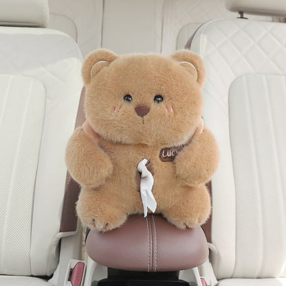 Adorable Pink Pig Tissue Holder for Car - Plush Toy with Storage
