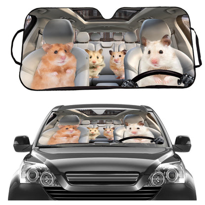 Hamster Driving Car Sunshade for Windshield - UV Protection