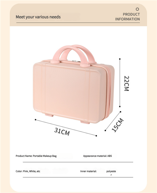 Personalized stylish and lightweight blue and pink mini suitcase for short trips