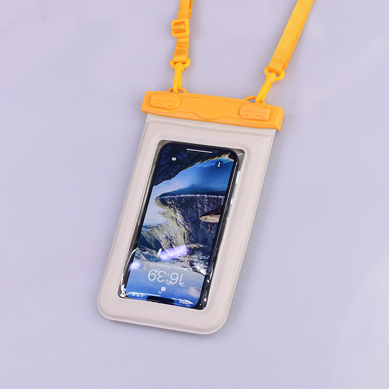 IPX8 Waterproof Phone Pouch with Inflatable Floating Layer,Touchscreen Dry Bag for Swimming(blue)
