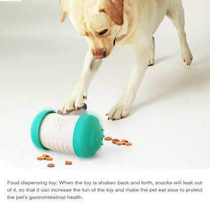 Pet Tumbler Treat Dispenser Ball,Interactive Feeding Toy for Dogs and Cats(Black and white)