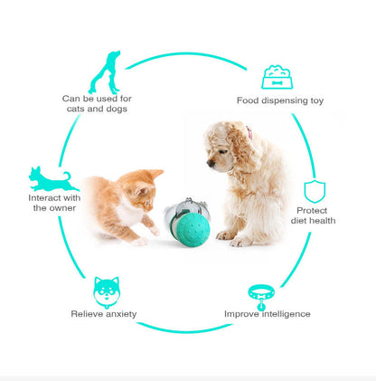 Pet Tumbler Treat Dispenser Ball,Interactive Feeding Toy for Dogs and Cats(Pink and white)