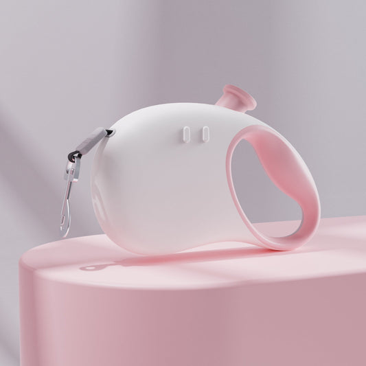 Retractable Dog Leash - Reflective Pet Lead with 3m Extension, One-Button Control(Pink)
