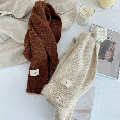 Blue Cozy Knit Scarf - Soft Wool-Blend Winter Neck Wrap, Warm and Stylish