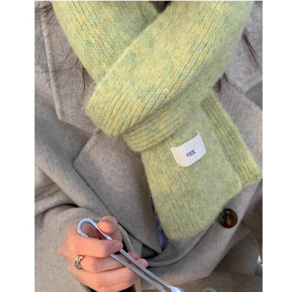 Gray Cozy Knit Scarf - Soft Wool-Blend Winter Neck Wrap, Warm and Stylish