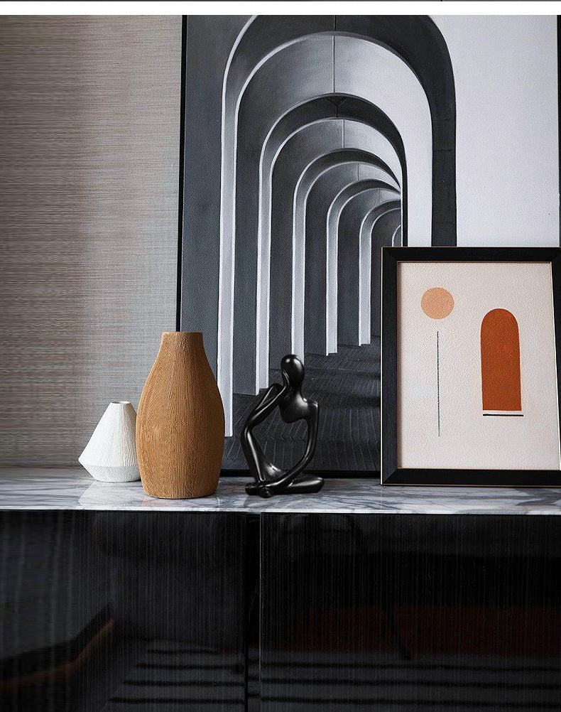 Nordic Abstract Resin Figurine - Modern Minimalist Home Decor Sculpture(White)