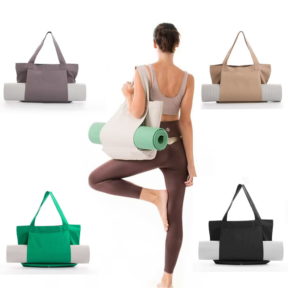 Yoga Mat Tote Bag - Durable Canvas Shoulder Bag for Outdoor Workouts & Travel(Green)