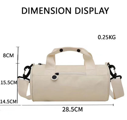 Waterproof Oxford Cylindrical Travel Bag - Large Capacity Handbag with Shoulder Strap(Peach)