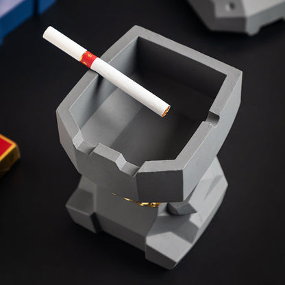 Hippo Ashtray with Lid - Stylish Geometric Decor for Home and Office(Green)