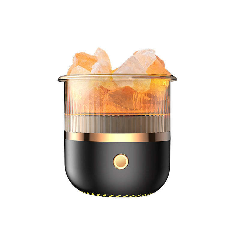 Crystal Humidifier with LED Light - Aromatherapy Diffuser for Home Relaxation(black)