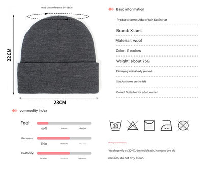 Premium Warm Beanie with Silk Satin Lining(Khaki)
