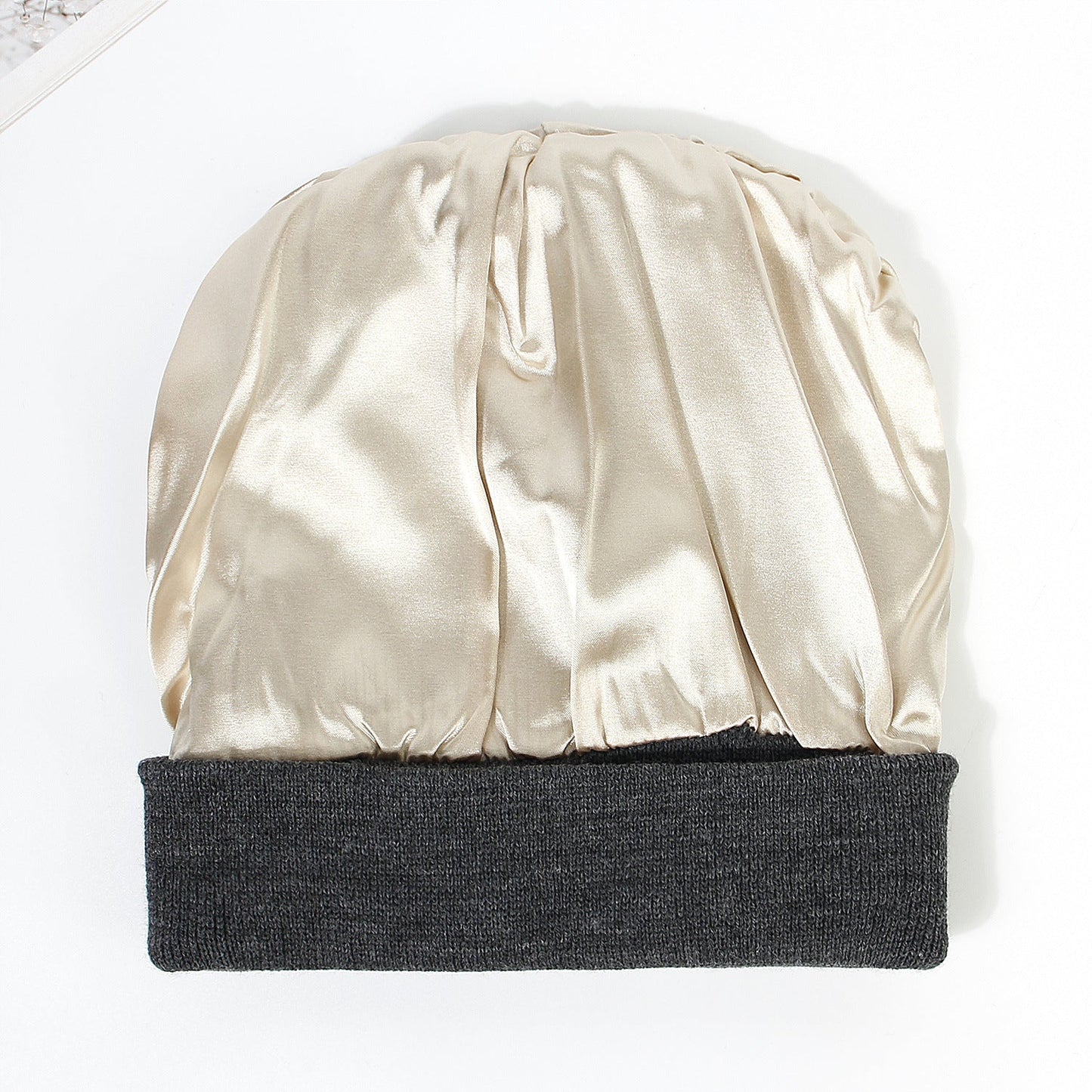Premium Warm Beanie with Silk Satin Lining(Khaki)