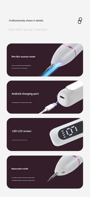 Professional 9-Level Skin Tag & Spot Remover Pen - USB Rechargeable Beauty Device(Blue)