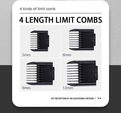 Professional Pet Grooming Hair Clipper Kit - Rechargeable, Low Noise, with Ceramic Blades & 5-Speed Adjustment(Gray)