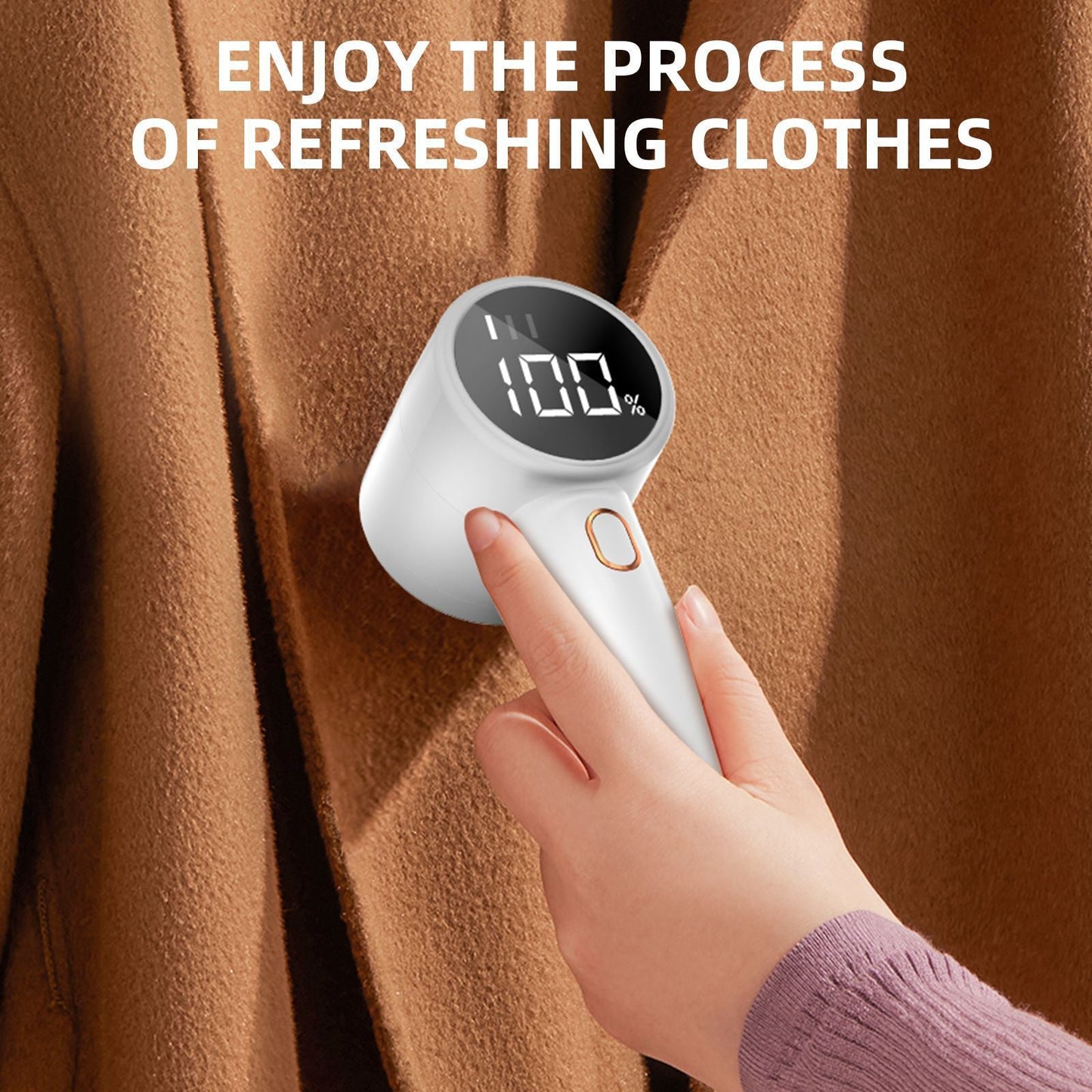 Rechargeable Electric Lint Remover with LED Display - 3 Speed Levels, USB-C Charging, 2600mAh Battery(black)