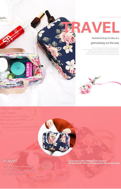Versatile Portable Handled Bag - Durable Waterproof Fabric, Ideal for Toiletries, Lunch & Travel(Light blue white bear)