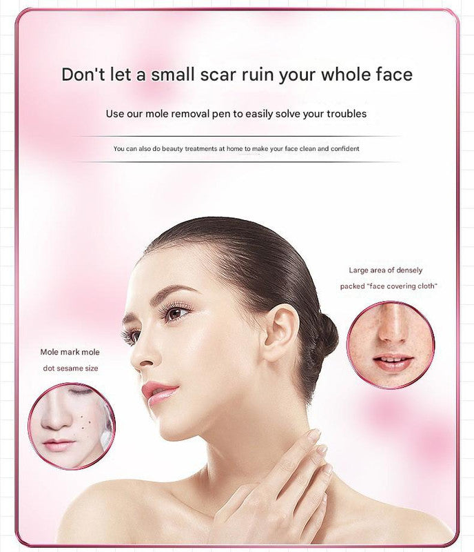 Professional 9-Level Skin Tag & Mole Remover Pen - USB Rechargeable with LED Display & Multiple Needles(white)