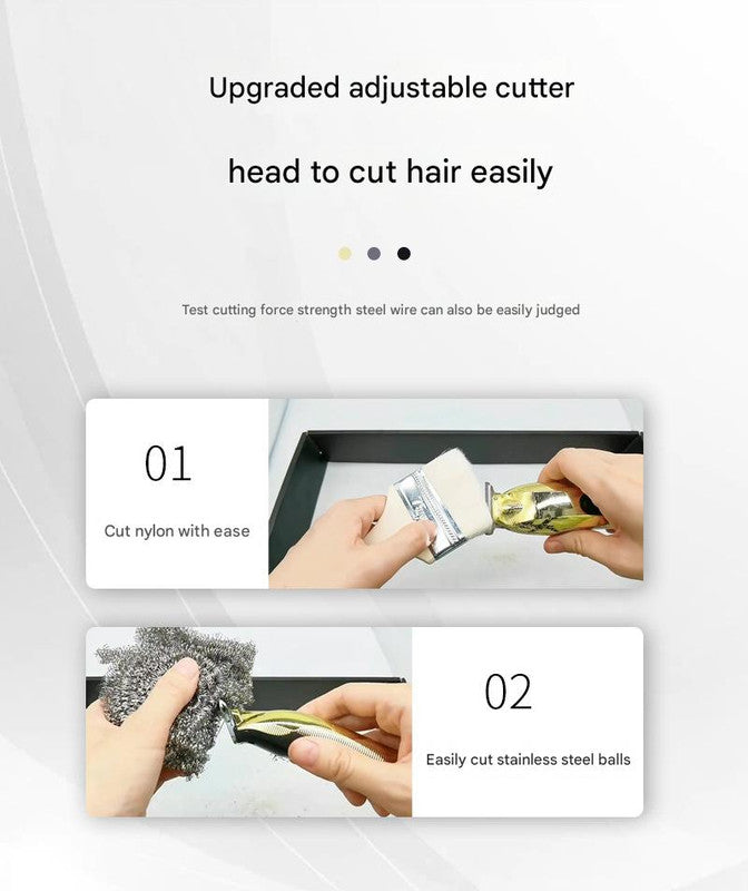 Professional Electric Hair Clipper & Beard Trimmer - USB Rechargeable, LED Display(Silver)