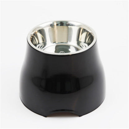 Elevated Pet Feeding Bowl with Stainless Steel Inner - Promotes Healthy Digestion & Reduces Neck Strain(Black)