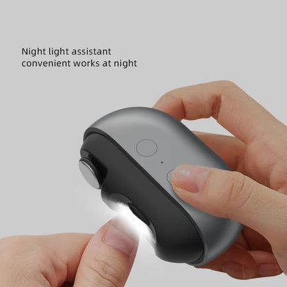 Black Multi-Function Electric Nail File - Built-in Storage Space, LED Light, Quiet Operation