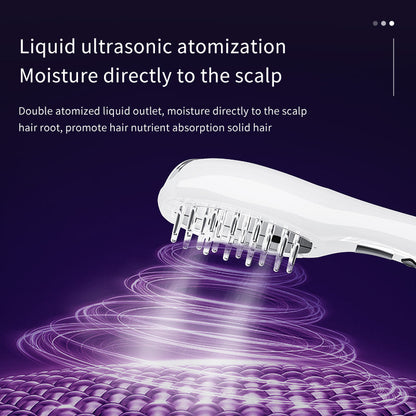 Multi-function Scalp Applicator Comb - Ultrasonic Spray, Red/Blue Light, Microcurrent