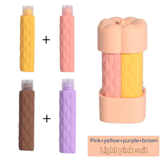 Light pink suit Silicone Travel Bottles Set (4 Pack, 60ml) - Leakproof Refillable & Squeezable