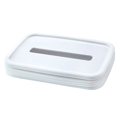 2-pcs White Silicone Tissue Box Holder - Automatic Self-Lowering Dispenser