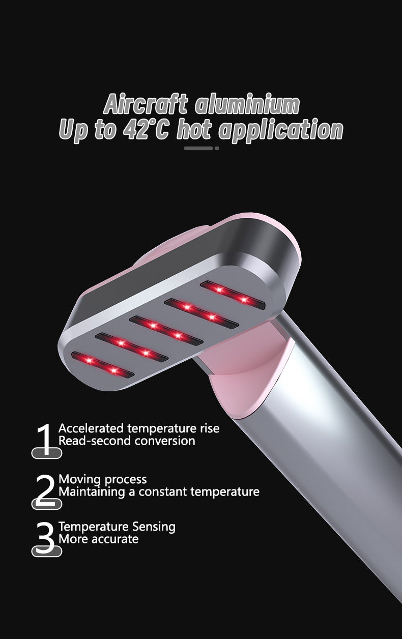 Rose Gold Anti-Aging Eye Care Device - 42Â°C Heat, Red Light, High-Frequency Vibration