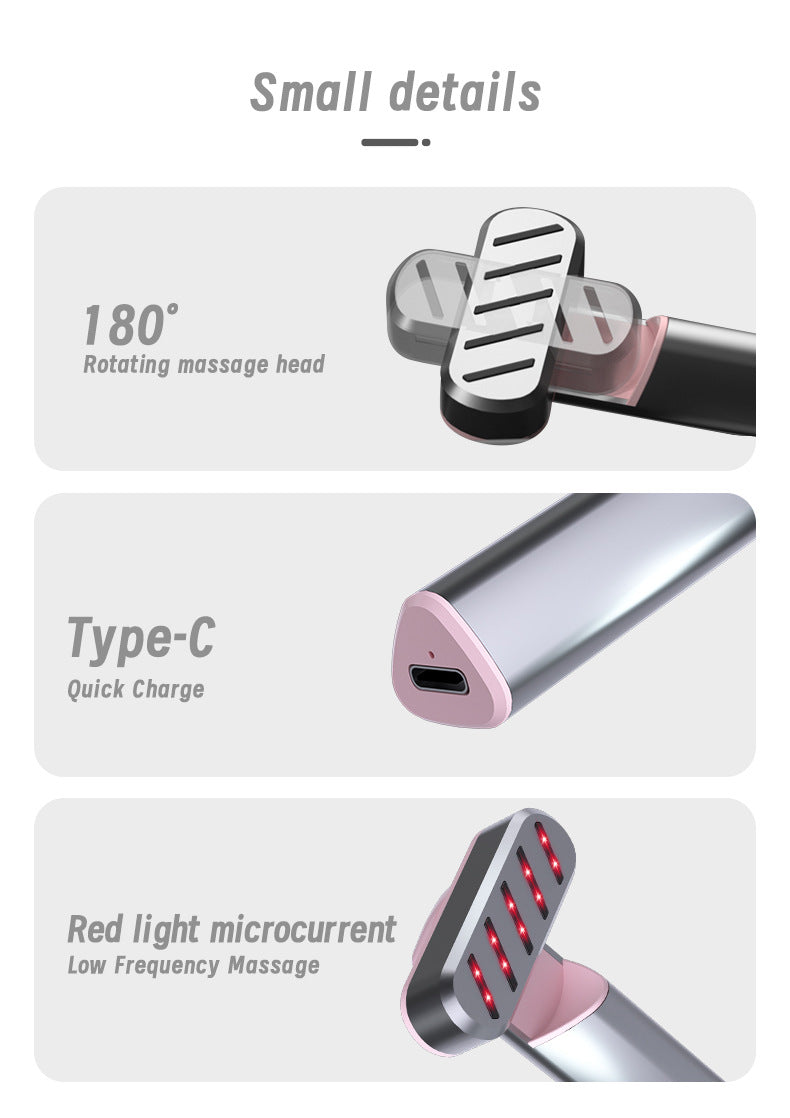 Rose Gold Anti-Aging Eye Care Device - 42Â°C Heat, Red Light, High-Frequency Vibration