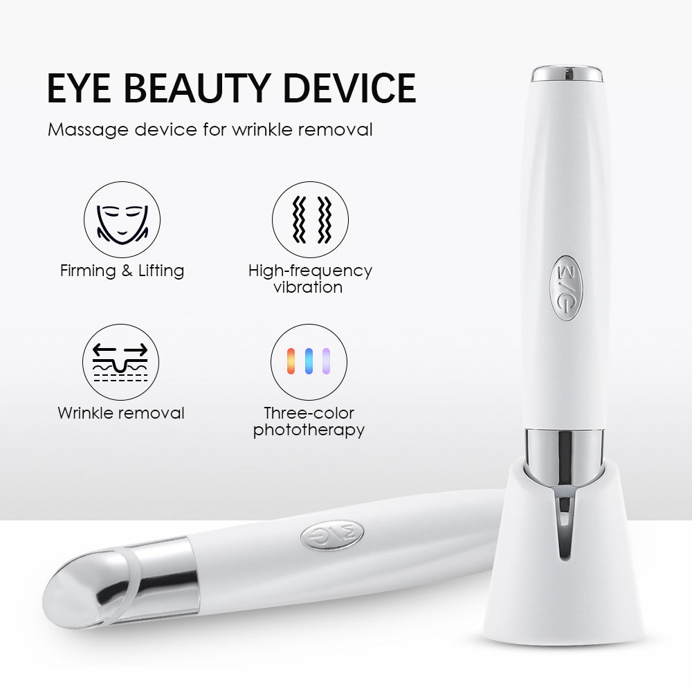 Rechargeable Eye Care Pen with Sterilizing Base - 3-Color Phototherapy Heat & Vibration
