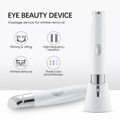Rechargeable Eye Care Pen with Sterilizing Base - 3-Color Phototherapy Heat & Vibration