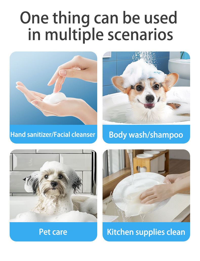 White Electric Pet Shampoo Foamer Gun - Dense Foam, Quiet Operation, Easy Bath
