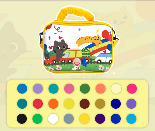 24 colors Kids Double-Layer Marker Set with Carry Case - Portable Art Supply Organizer Bag