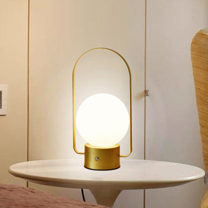 Gold Portable Rechargeable LED Lantern Lamp - Touch Control 3-Color Dimmable Desk Light