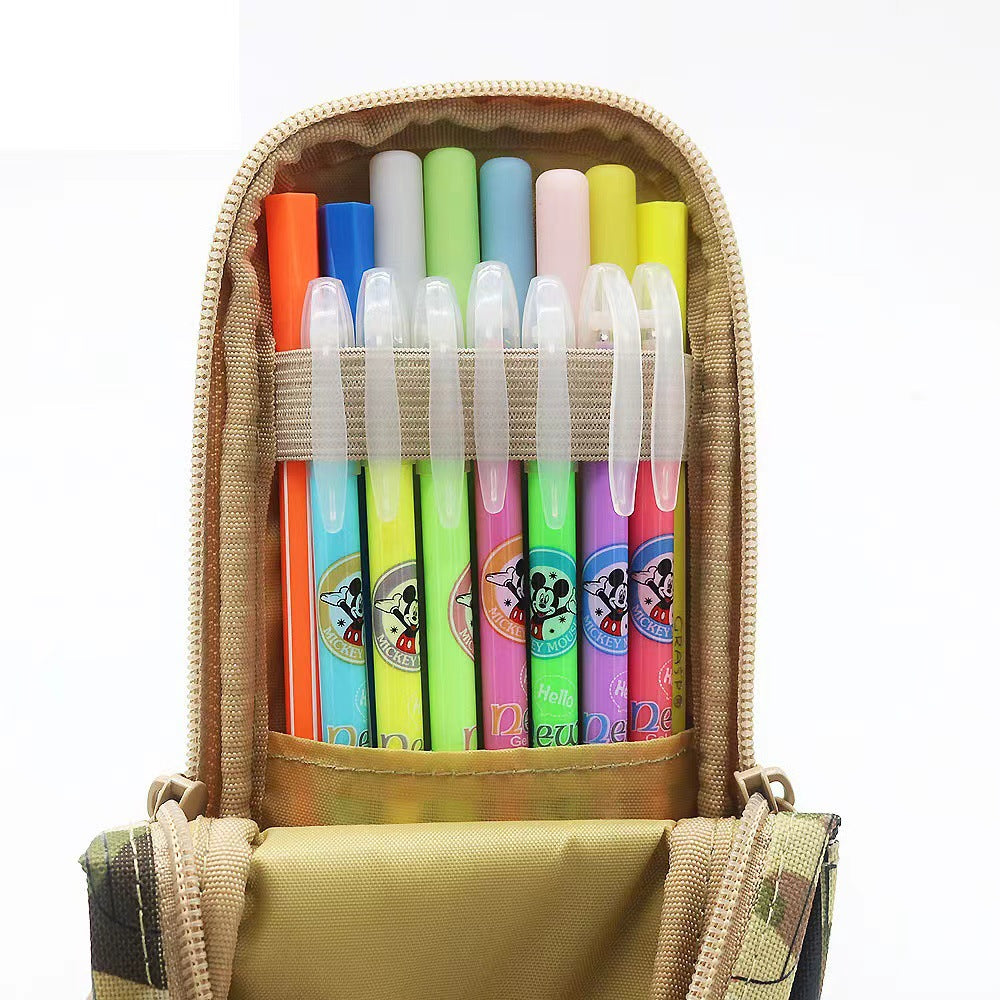 Camouflage Car Shaped Pencil Case - Large Capacity Stationery Organizer Pouch (Jungle camouflage)