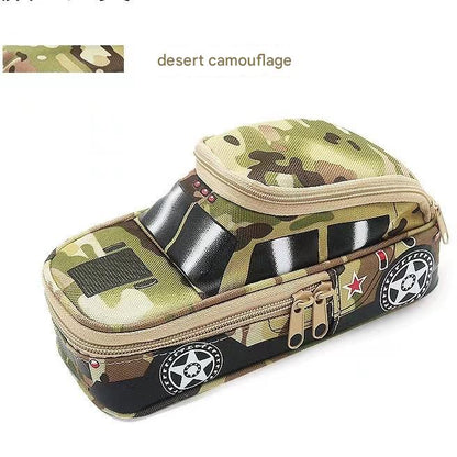 Three-piece camouflage pencil case - school supplies for students