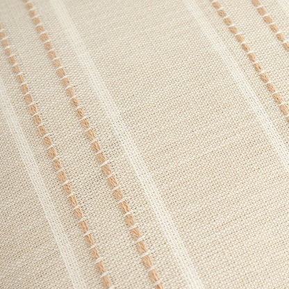 Textured Vertical Striped Pillowcases - Scandinavian Home Decor Accents (Beige Stripes Pair - 45x45cm)